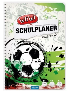 Schulplaner WOW Fußball 26/27 - Hausaufgabenheft 