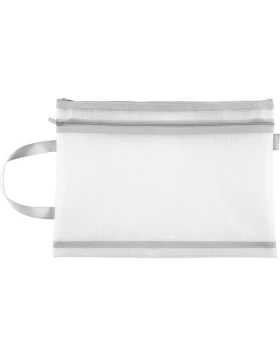 Reißverschlusstasche, A4, grau-transparent