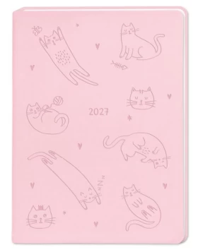 Terminplaner Lederlook 2027 Rosa