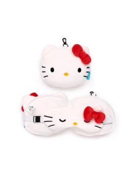 Relaxeazzz Hello Kitty Plush Travel Pillow & Eye Mask