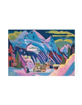 Κάρτα τέχνης - Doppelkarte Davos im Winter, 1923, Ernst Ludwig Kirchner
