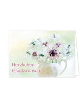 Doppelkarten Herzlichen Glückwunsch mit Sterndolde