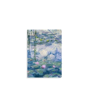 Portfolio with elas.tic closure A4 , Monet, Waterlilies