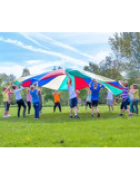 Fallschirm-Schwungtuch, Ø 1,80 m, 0,4 kg, 6 Schlaufen, 12 Farbfelder