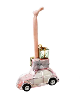 Χριστουγεννιάτικο στολίδι Pink siver Car VW 7x4,50cm - Weihnachtsdekoration 
