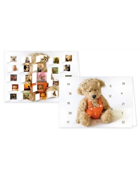 Adventskalenderkarte Teddy - χριστουγεννιάτικη κάρτα με αρκουδάκια