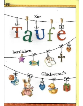 Doppelkarte Zur Taufe- ευχετήρια κάρτα για βάπτιση