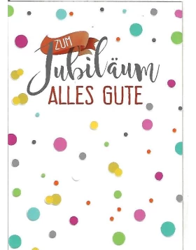 Doppelkarte Zum Jubiläum- ευχετήρια κάρτα για επέτειο