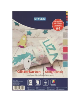 10 φύλλα χαρτόνι Α4 με Glitter - Glitzerkarton