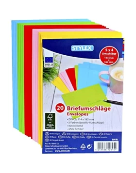 20 χρωματιστοί φάκελοι αποστολής - Briefumschläge Envelopes 