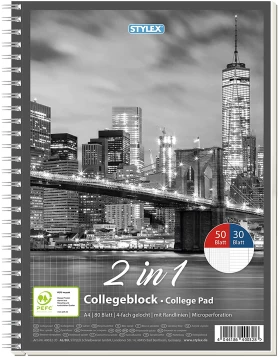 Collegeblock, DIN A4, Duo 