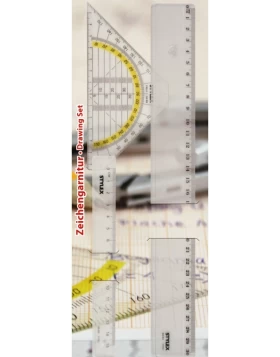 Zeichengarnitur, 3- teilig- Σετ γεωμετρικών οργάνων