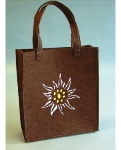 Τσάντα από τσόχα - Filz-Tasche braun Edelweiss (22x25cm) 