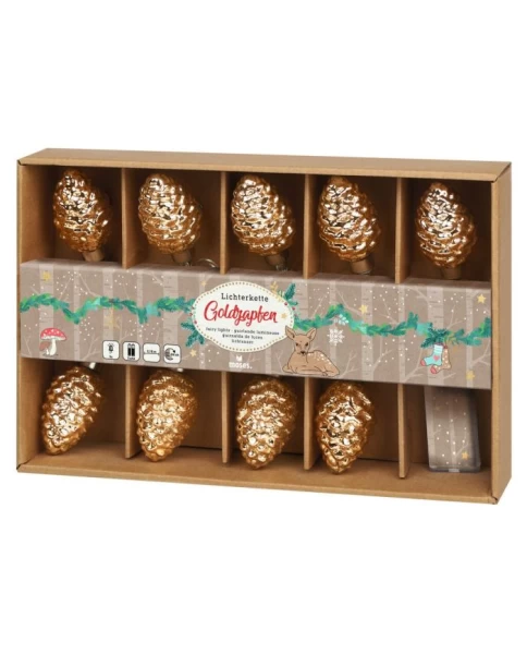 Moses γιρλάντα με φωτάκια κουκουνάρια - Lichterkette Goldzapfen