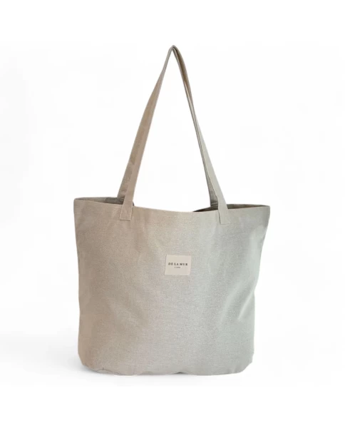 DE LA MUR shopper bag μπεζ 50 x 39 cm