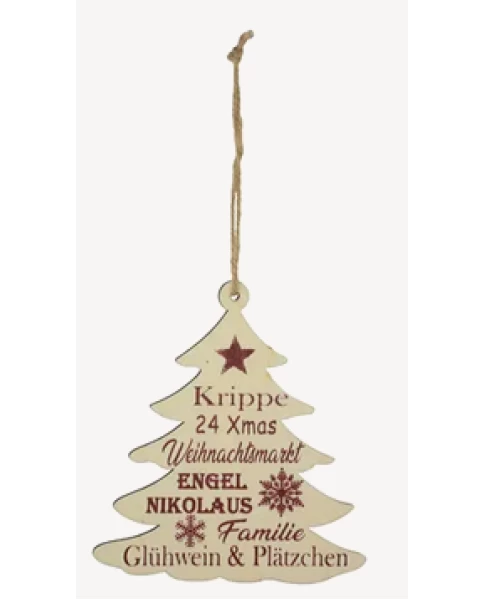 Baum mit Schriften zum Hängen, 13x15cm, 4 Motive