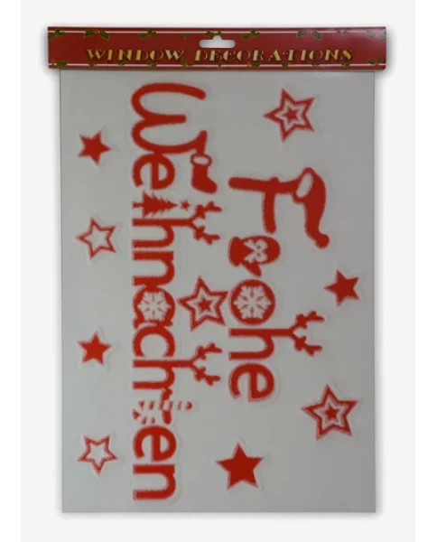 Χριστουγεννιάτικα αυτοκόλλητα Fensterbild Frohe Weihnachten 28x40 cm