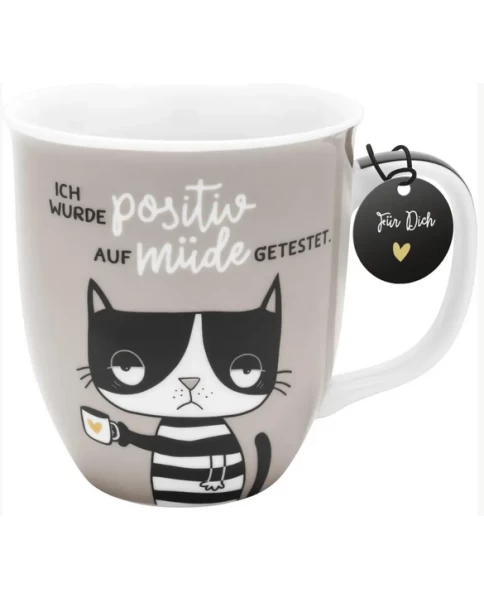 Κούπα από πορσελάνη Tasse Positiv auf müde getestet.