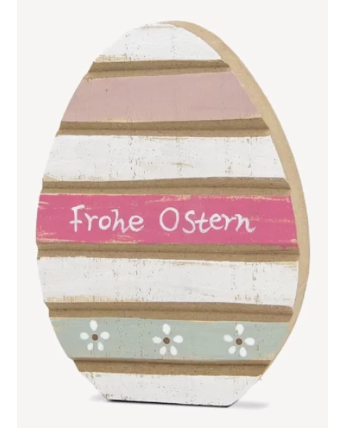 Ξύλινο διακοσμητικό αυγό Ei Farbmix stehend mit Frohe Ostern