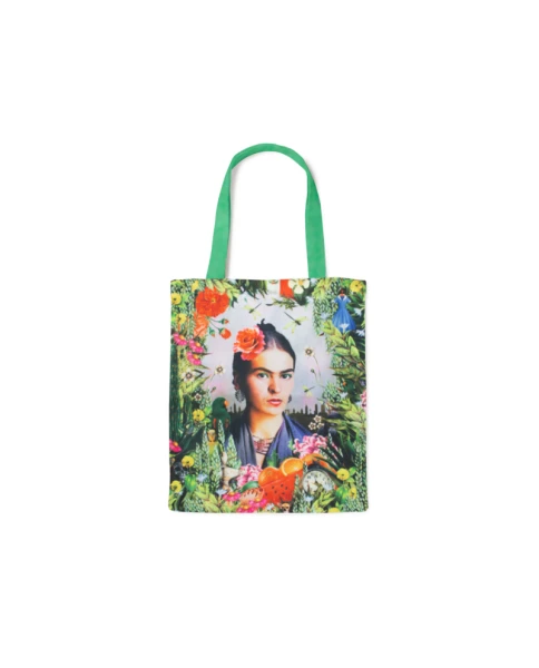 Υφασμάτινη τσάντα Baumwolltasche mit Futter, inspiriert von Frida Kahlo