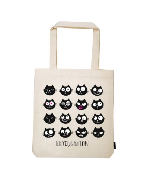 MOSES Cat Shopper Edyoucation- Υφασμάτινη τσάντα αντοχής, 39 cm x 42 cm x 0,3 cm