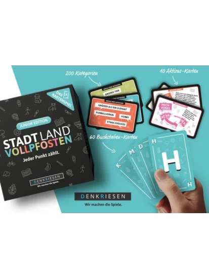 Denkriesen - Stadt Land Vollpfosten® - Das Kartenspiel - Junior Edition (Spiel)- Παιχνίδι με κάρτες