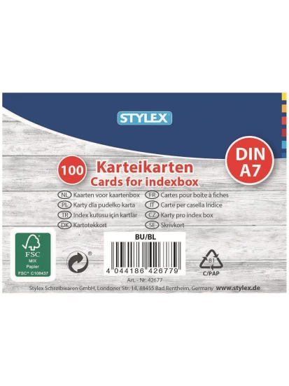 Karteikarten A7 liniert  weiss