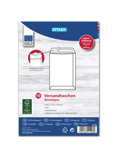 Λευκά φάκελα αποστολής, σετ των 10 - Versandtasche DIN C5