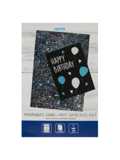 Fotokartonblock schwarz 22x33 cm 10 Blatt