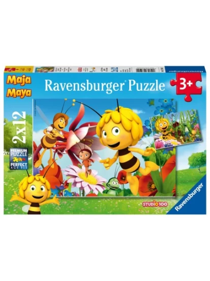 Biene Maja auf der Blumenwiese, Puzzle, 2 x 12 Teile - Πάζλ για παιδιά από 3 ετών