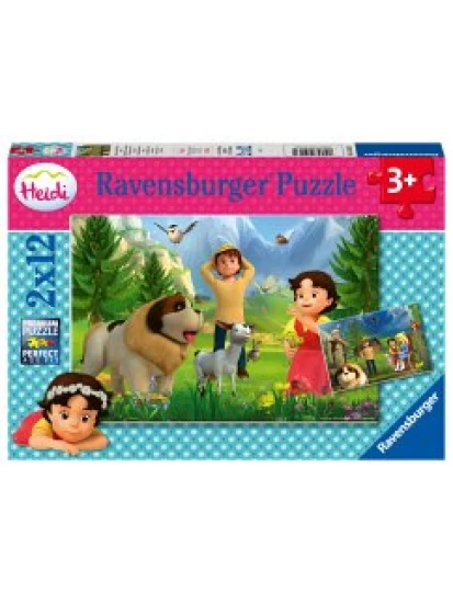 Παζλ Ravensburger - Heidi, Gemeinsame Zeit in den Bergen, Kinderpuzzle, 2x12 κομμάτια