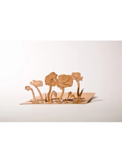 Mohnblumen - Holzpostkarte