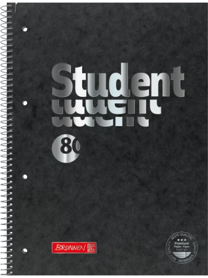 Τετράδιο σπιράλ ριγέ - Collegeblock Premium Student FACT!plus Lin. 27 DIN A4 liniert schwarz