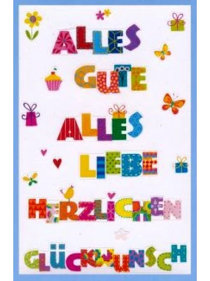 Sticker Alles Gute/ 3 Bogen - αυτοκόλλητα με ευχές