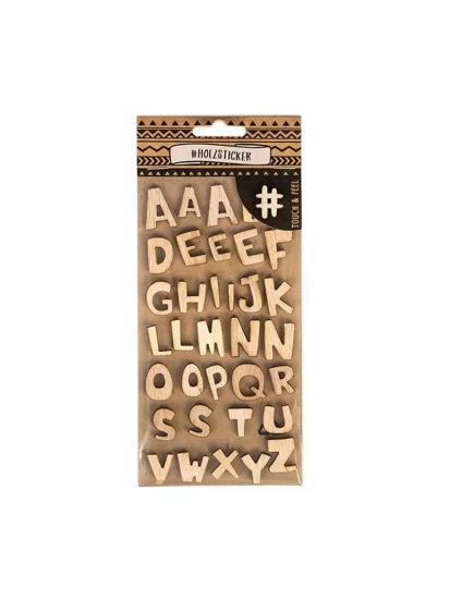 Holzsticker Buchstaben - Ξύλινα αυτοκόλλητα λατινικά γράμματα
