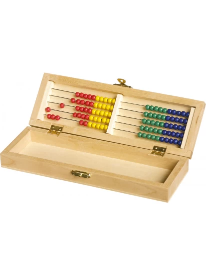 Ξύλινο κουτί γραφείου με αριθμητήριο - Bürobox mit Rechenrahmen, 22x7x3cm