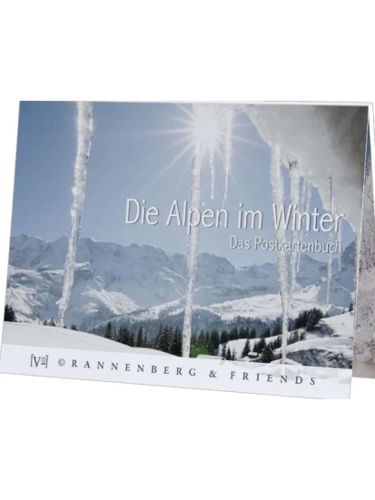 Postkartenbuch Die Alpen im Winter- Σετ με καρτ-ποστάλ Οι Άλπεις το χειμώνα, 15 x 11 cm