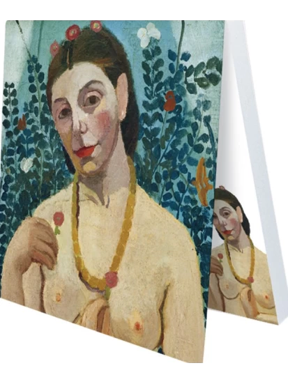 Αυτοκόλλητα χαρτάκια σημειώσεων, 7 x 7 cm - Klebezettel Selbstbildnis als Halbakt mit Bernsteinkette