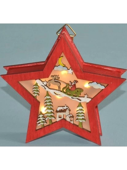 Holz Stern z.H. LED (13.5 cm)
