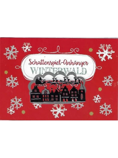Χριστουγεννιάτικη κάρτα με στολίδι (13 x 9 cm)- Schattenspiel- Anhänger Karte Winterwald