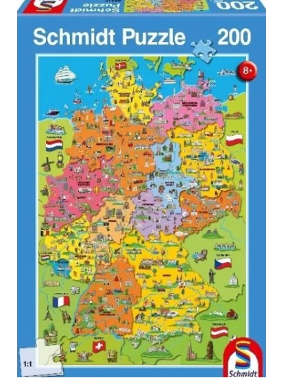 Deutschlandkarte mit Bildern (Kinderpuzzle), 43 x 19 cm