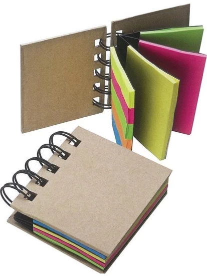 Μπλοκ σπιράλ με αυτοκόλ. χαρτάκια & σελιδοδείκτες 7x7.5εκ.