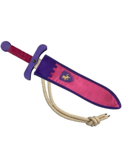 Ritterschwert aus Holz rosa für Kinder, 50 cm
