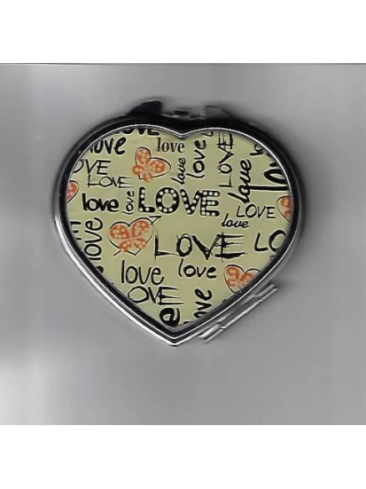 Kosmetiktaschenspigel Herz Love, 6.5 x 6.8 cm