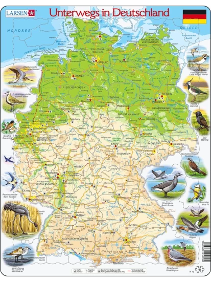 Παζλ Γερμανία - Puzzle – Unterwegs In Deutschland, 28 x 37cm, 91 Teile