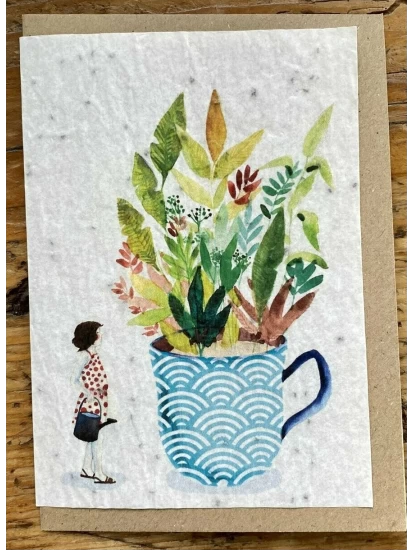 Ευχετήρια κάρτα  με σπόρους  melisse citronnelle  για φύτεμα