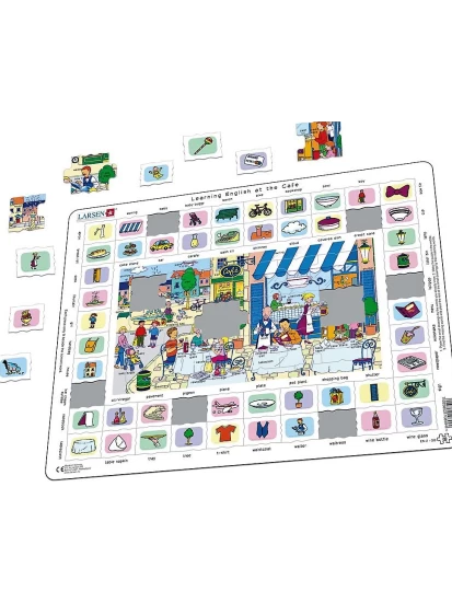 Εκπαιδευτικό πάζλ αγγλικά στο Cafe-Larsen Puzzle Learning English at the Cafe, 36 x 28