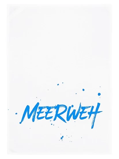 Geschirrtuch weiss, MEERWEH, blau- Πετσέτα κουζίνας, 50 x 70 cm