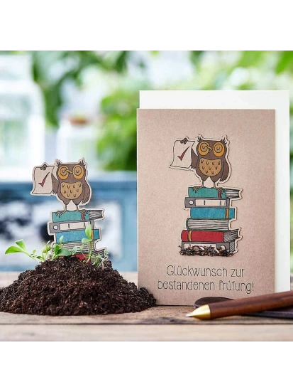 DIE STADTGÄRTNER ευχετήρια κάρτα με σπόρους - Grußkarte Glückwunsch zur bestandenen Prüfung