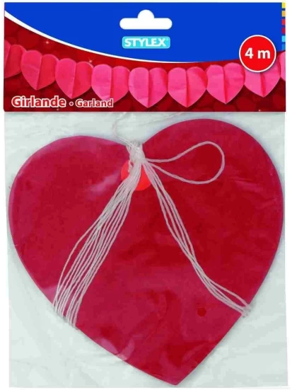 Girlande Herzen, 4 m - Γιρλάντα καρδιές κόκκινες